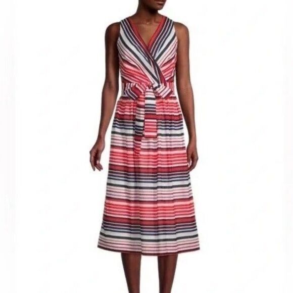New with tags, Tommy Hilfiger striped dress Striped Sleeveless Midi Dress size 6 - Picture 1 of 7